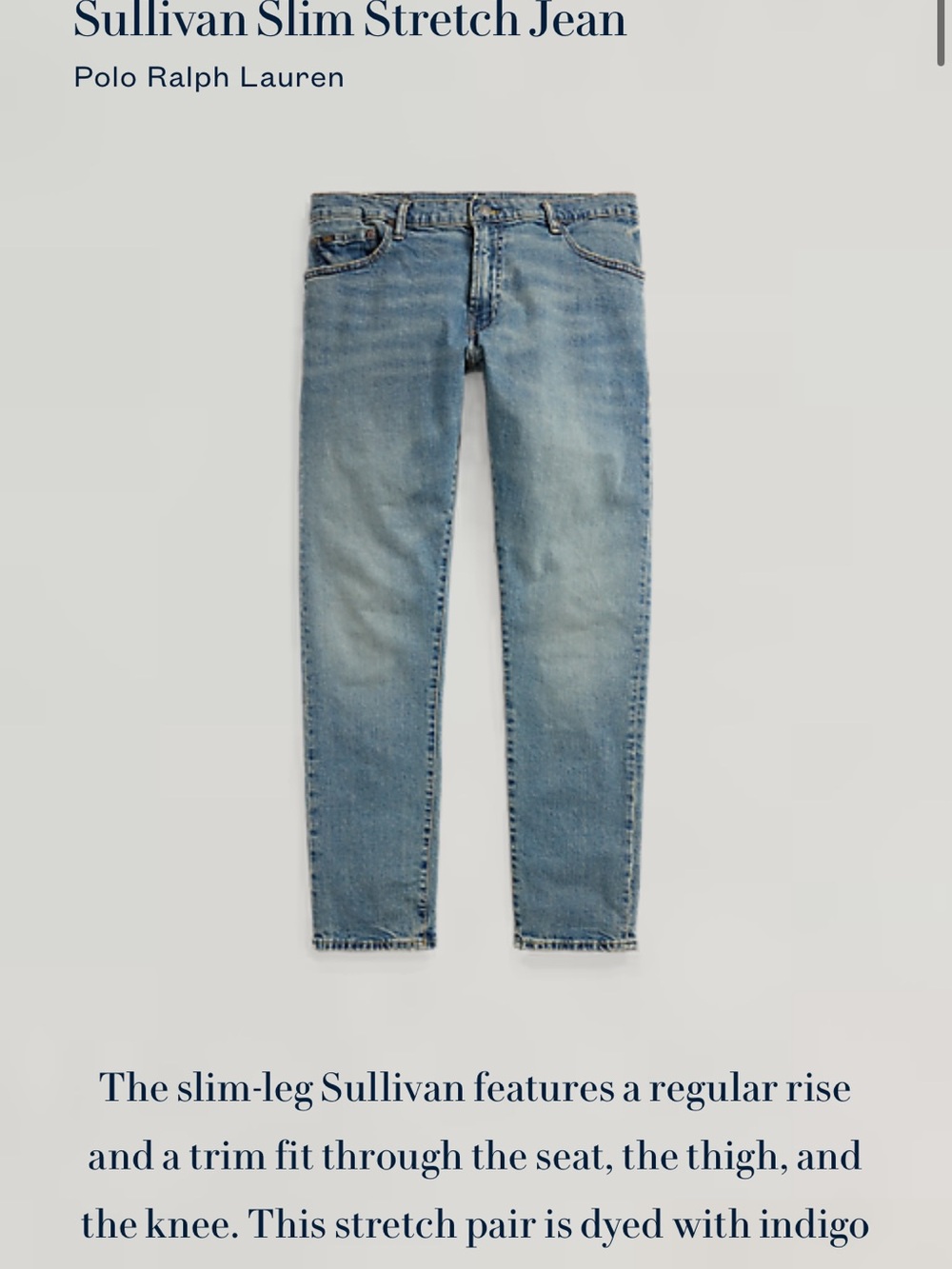 Ralph Lauren Polo Sullivan Slim Jeans - Blue Denim